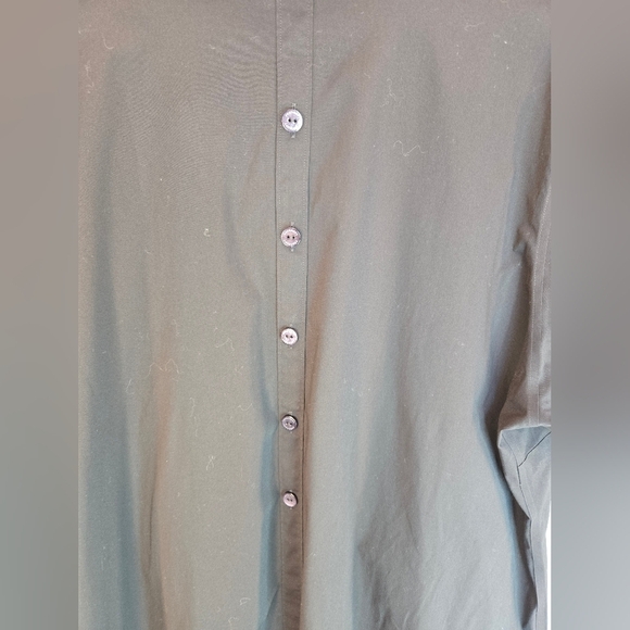 Foxcroft NYC Womens Sz 22W No Iron Black Casual Comfort Full Front Button Blouse - Picture 13 of 14